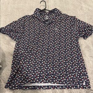 Rhoback Blue and Red Polo Shirt with Classic Collar